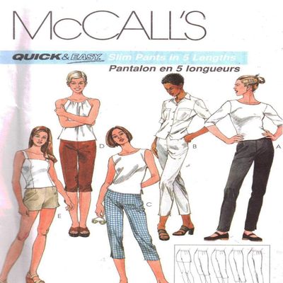 McCalls 2157 Pattern Quick & Easy Misses' Pants in Five Lengths 4-6-8