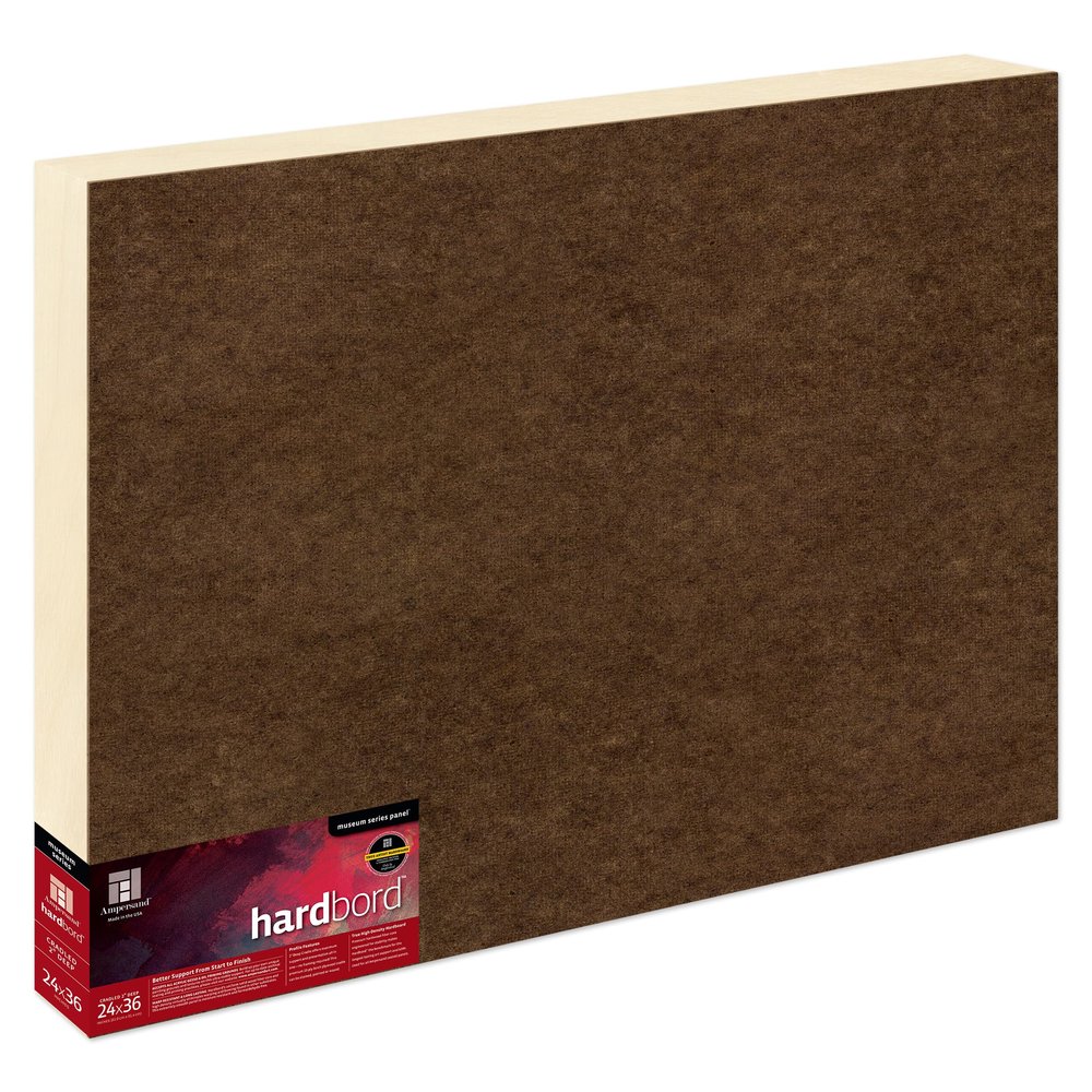 Ampersand Art Supply Hardboard Wood Painting Panel: Museum Series Hardbord, 24" x 36", 2 Inch Cradled Profile