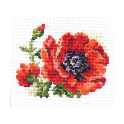 Alisa Poppy Flower Cross Stitch Kit