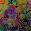 4 inch X 4 inch Dichroic Corkscrew On Thin Black Glass - 90 Coe view 1