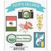 Scrapbook Customs - Tropical Excursions Collection - Doo Dads - Self Adhesive Metal Badges - Puerto Vallarta - Journal view 1