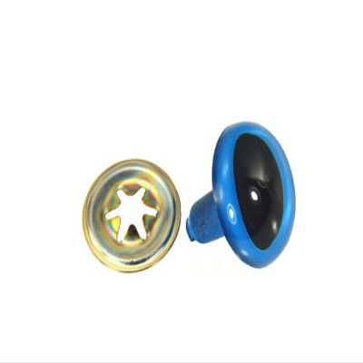 Animal Cat Eyes with Black Centers & Metal Washers (12 mm 12 pcs, Cat Blue)