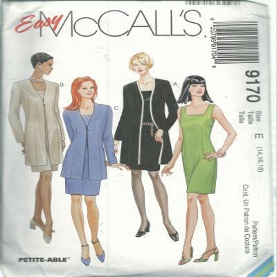McCall's 9170E Sewing Pattern Misses Dress and Jacket Size 14-18