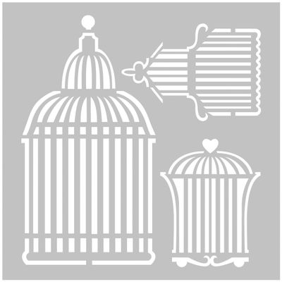 FabStencils DS 006 Fabscraps Birdcages Stencil