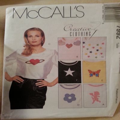 McCall's 7992 Misses Top with Appliques Size Y (XSM,SML,MED)