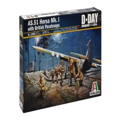 Italeri Models AS 51 Horsa MK.I with British Paratroops Airplane Model Building Kits