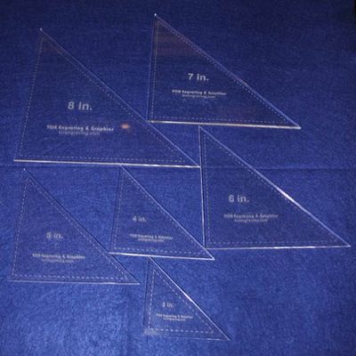 Right Triangle Templates. 3 Inch, 4 Inch, 5 Inch, 6 Inch, 7 Inch, 8 Inch - Clear 1/4 Inch