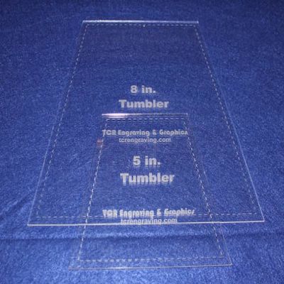 5 Inch & 8 Inch Tumbler Set Quilt Template - with Seam Allowance -Clear 1/8 Inch Acrylic