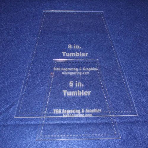 5 Inch & 8 Inch Tumbler Set Quilt Template - with Seam Allowance -Clear 1/8 Inch Acrylic