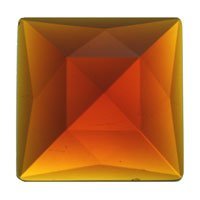 Stained Glass Jewels - 25mm Square Faceted - Dk Amber