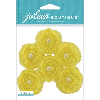 Jolees Boutique Dimensional Stickers, Small, Yellow Florals