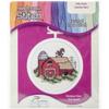 Janlynn 18 Count Round Mini Counted Cross Stitch Kit, 2-1/2-Inch, Barn view 1