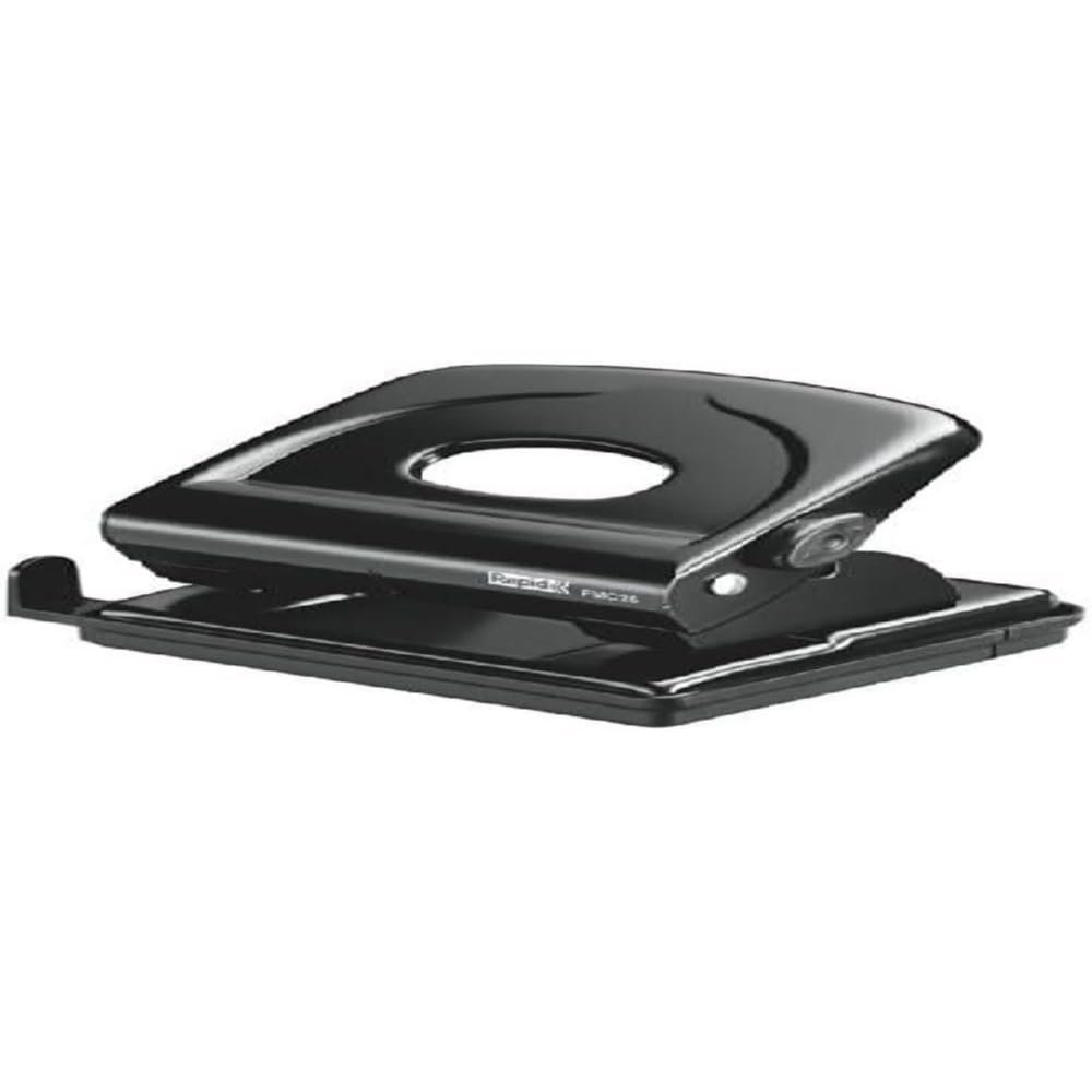 Rapid Hole Punch, 30 Sheets, Black, Guide Bar with Format Markings, Metal, Fashion FMC25+, 5000285
