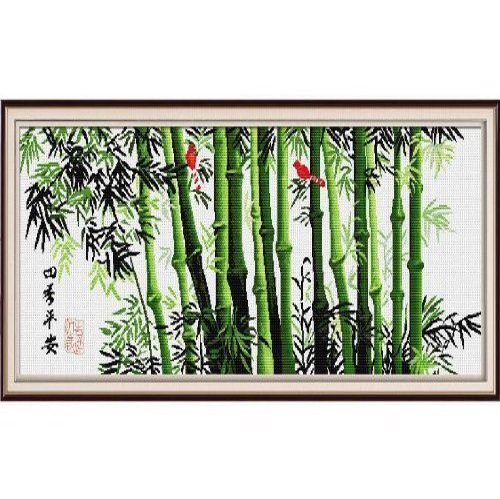 Happy Forever Cross Stitch, The bamboo scenery, the season of peace