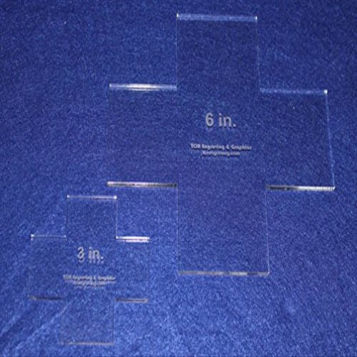 Cross Templates. 3 Inch, 6 Inch - Clear Acrylic 1/4 Inch