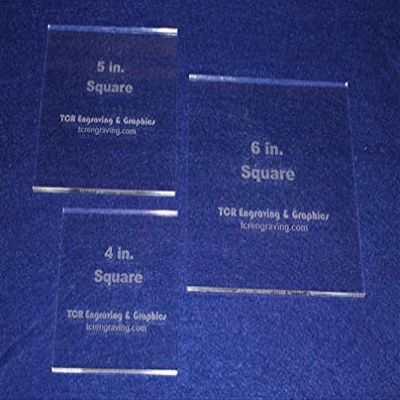 Square Templates. 3 Piece Set 4 Inch, 5 Inch, 6 Inch - 1/4 Inch Thick