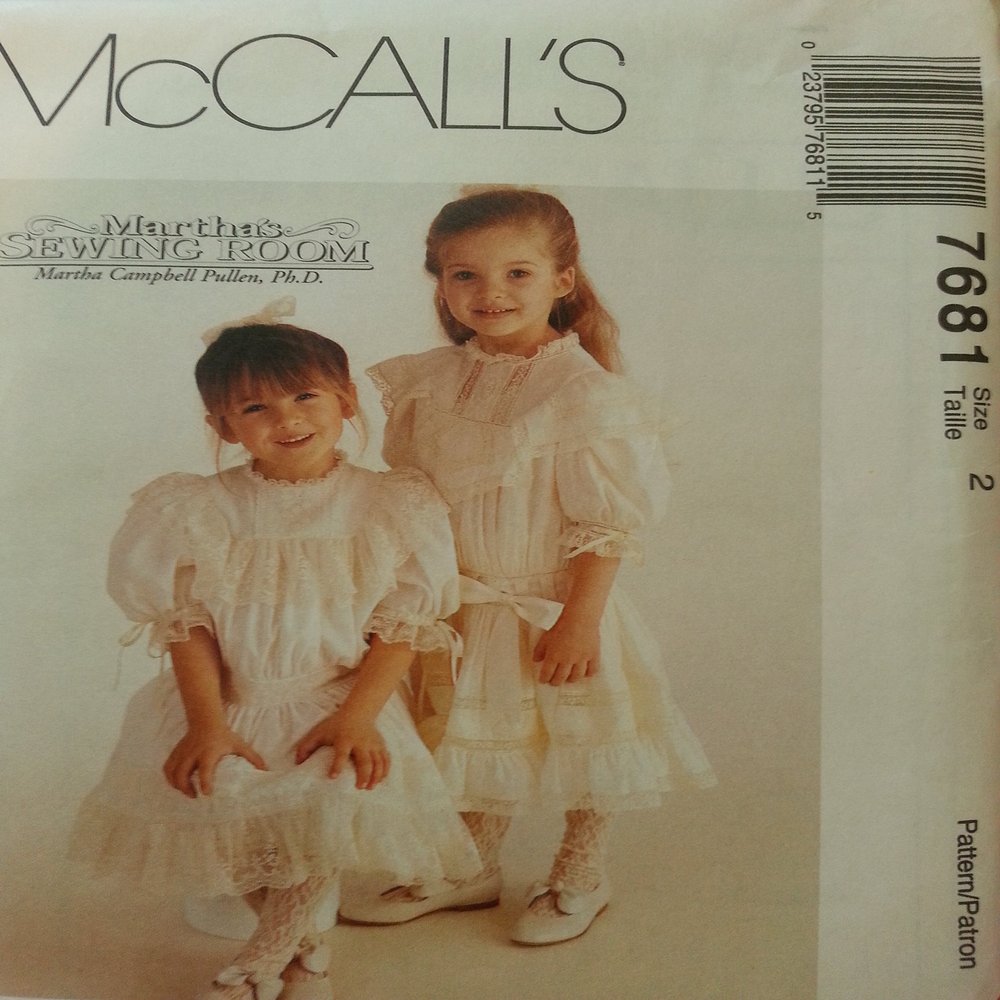 McCall's 7681 Girl's Victorian Style Dress & Slip by Martha's Sewing Room Size 2