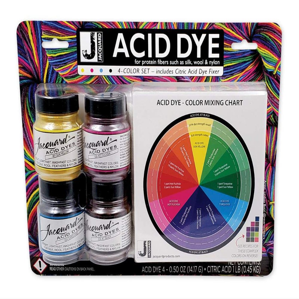 Jacquard Products Acid Dye 4-Color Set with Citric Acid