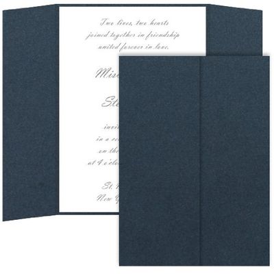 Gatefold Invitation Enclosure - 5 x 7, Metallic Lapis Lazuli, 25 Pack
