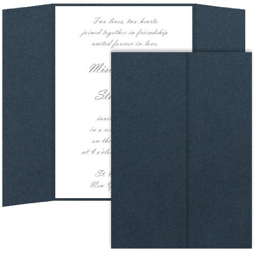 Gatefold Invitation Enclosure - 5 x 7, Metallic Lapis Lazuli, 25 Pack
