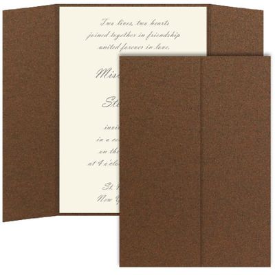 Gatefold Invitation Enclosure - 5 x 7, Metallic Bronze, 25 pack