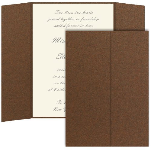 Gatefold Invitation Enclosure - 5 x 7, Metallic Bronze, 25 pack