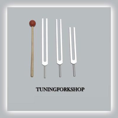 TFS Tuningforkshop 3 Pc Missing Sacred Solfeggio Tuning Fork for Healing with Mallet+Pouch