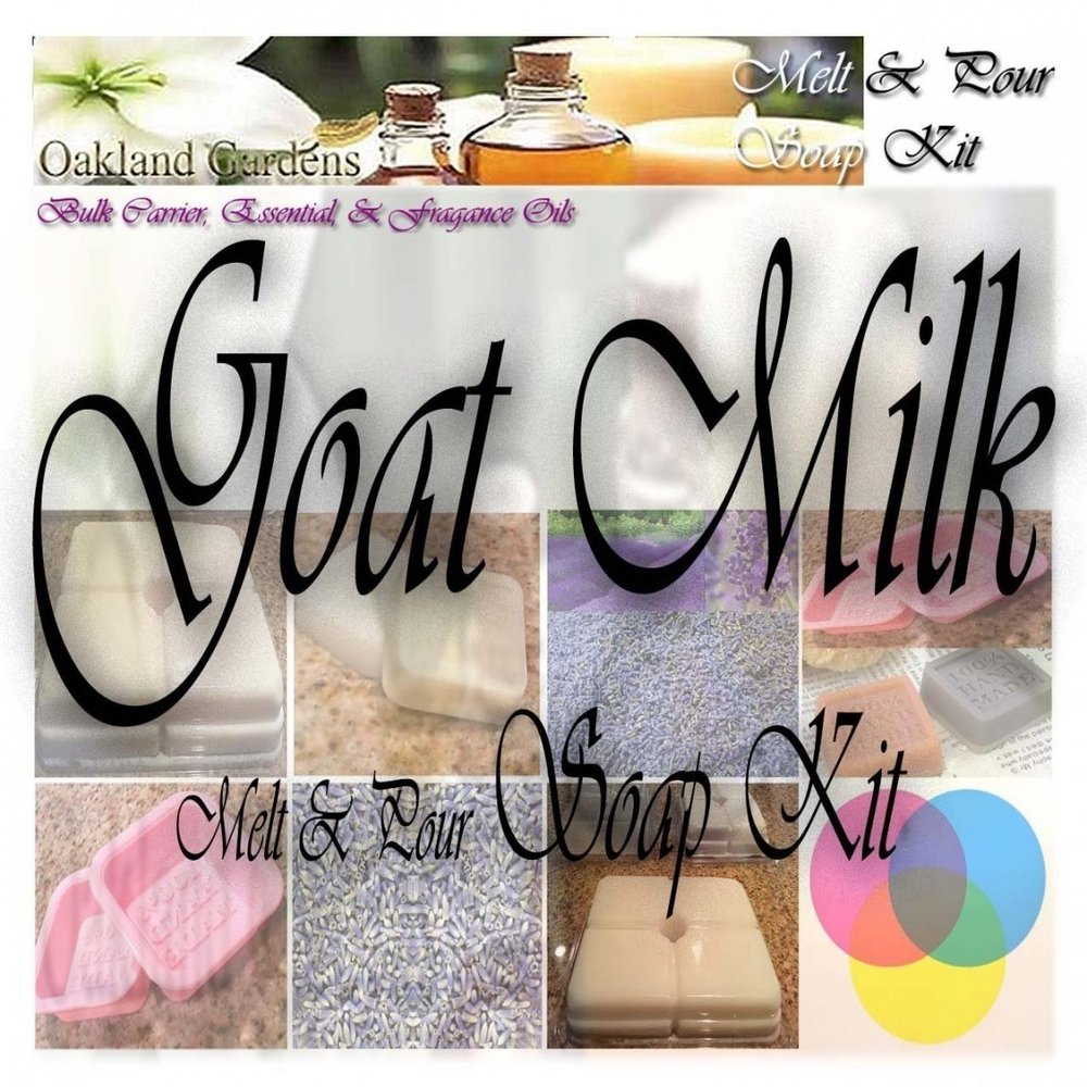 GOAT MILK Melt and Pour MP Soap Making Kit - Excellent Indoor Activity, Good Clean Fun, Hobby, Party Favors - BULK x Soap Making Kit By Oakland Gardens (1 MP Soap Kit + 8 LB Soap)