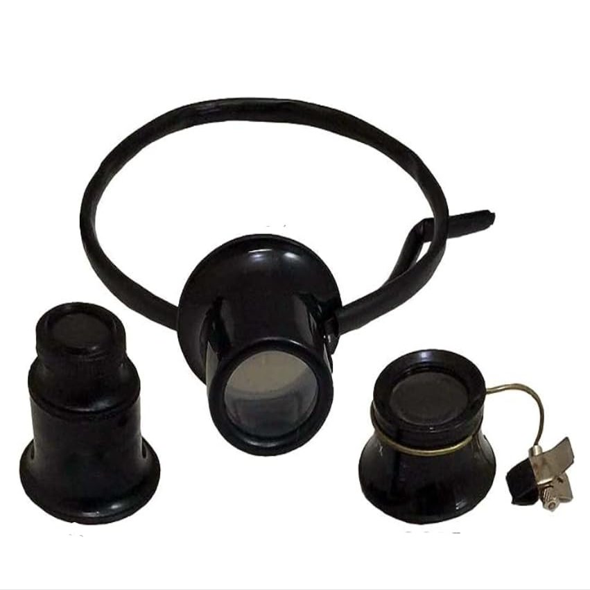 Maximize 3 Pc Variety Loupe Set | Clip-On, Headband & Standard | 10X & 15X Magnification Options | 1.5" Diameter Lens | Adjustable & Versatile Design | Ideal for Professional Inspection & Hobbies