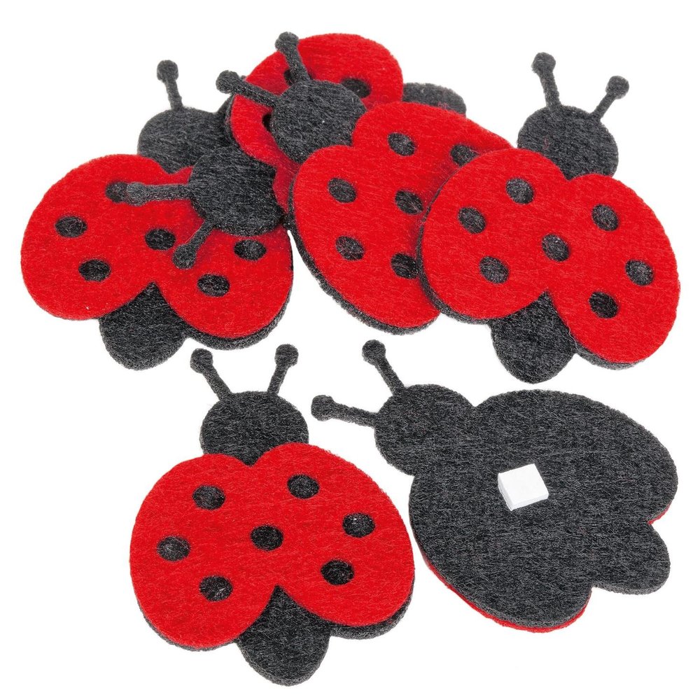 Glorex Fliz Felt Ladybird, Red, 18 x 8.5 x 0.5 cm