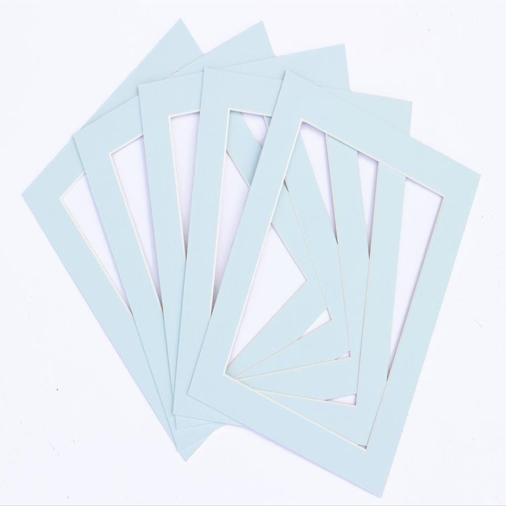Frame Company Pack of 10 Passe-partouts 14x11 for Image Size 12x8 Light Blue