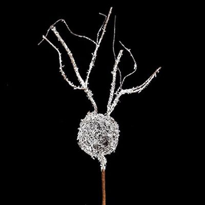 Snow Twig w Bird Nest Branch Spary C5167 Christmas Flowers Florals