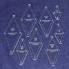 Diamond Templates 8 Pc Set No Tips 2 Inch - 5 1/2 Inch - Clear 1/8 Inch 45 Degree view 1
