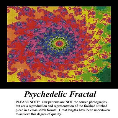 Psychedelic Fractal, Artful Designs and Fractals Cross Stitch Pattern (Pattern Only, You Provide the Floss and Fabric)
