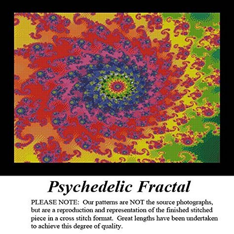 Psychedelic Fractal, Artful Designs and Fractals Cross Stitch Pattern (Pattern Only, You Provide the Floss and Fabric)