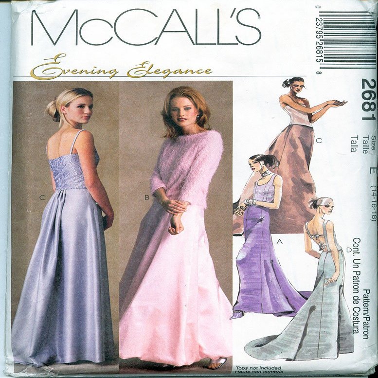 McCall's 26812000 Evening Elegance Misses Long Formal Skirts with Train Detail; Size E (14-16-18)
