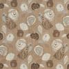 A375 Brown and Ivory Leaves and Roses Tweed Textured Metallic Upholstery Fabric by The Yard- Closeout view 1