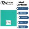 PA Paper Accents Muslin Cardstock 12" x 12" Aqua, 73lb colored cardstock paper for card making, scrapbooking, printing, quilling and crafts, 25 piece pack view 2