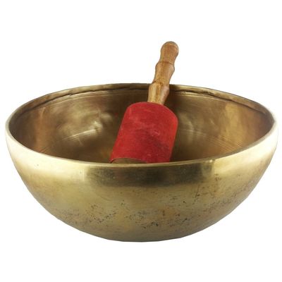 Shiva Tibetan Singing Bowl Prayer Bowls Rin Gong Suzu Gongs - 9 Inch Diameter With Leather Wrapped Beater By Shiva