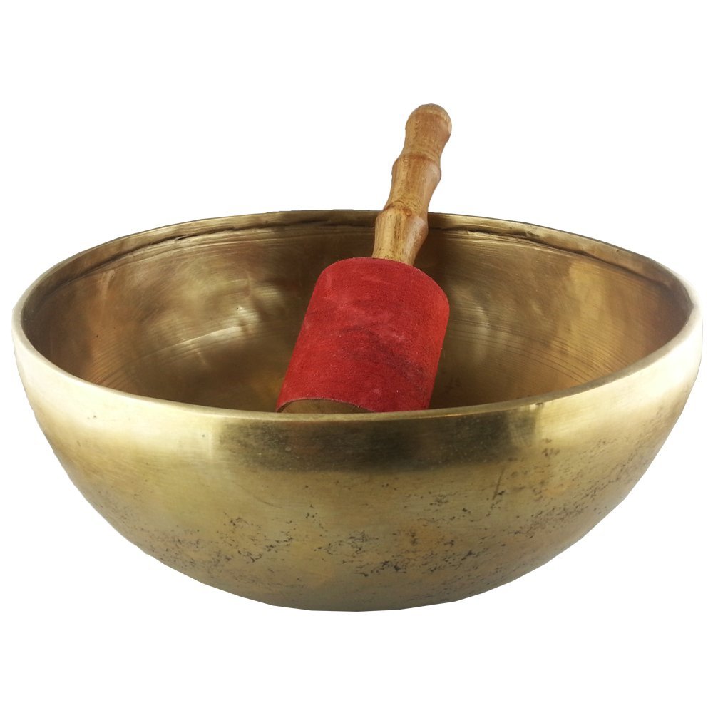 Shiva Tibetan Singing Bowl Prayer Bowls Rin Gong Suzu Gongs - 9 Inch Diameter With Leather Wrapped Beater By Shiva