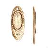 Drop/Pendant, Antique-Gold Finished Hammer Tone Oval Frame Cabochon Setting 22x14mm Fits 8x10mm Cabochon view 1