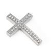 RUBYCA 30pcs Cross Sideway Metal Connector Bead DIY Shamballa Bracelet Silver Color White Clear Crystal Inlay view 1