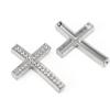 RUBYCA 30pcs Cross Sideway Metal Connector Bead DIY Shamballa Bracelet Silver Color White Clear Crystal Inlay view 3