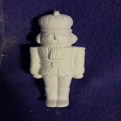 Creative Kreations Ceramics Nutcracker Ornament 3, White, Ready to Paint, Ceramic Bisque, Novelty Figurine