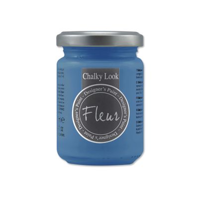 Fleur Chalky Look Paint - Primary Cyan, 4.4 oz jar