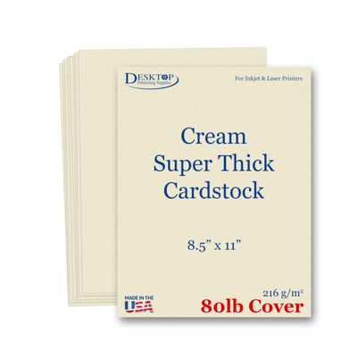 Heavyweight Natural Cream Cardstock 8.5" x 11" - Thick Paper for Printing - Inkjet/Laser 80lb Cardstock (100 Sheets)