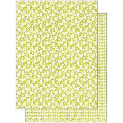 American Crafts 12pc AMC Paper 12x12 Basics Floral Lime