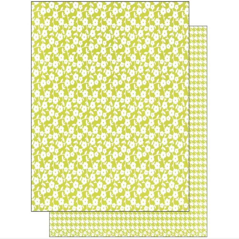 American Crafts 12pc AMC Paper 12x12 Basics Floral Lime