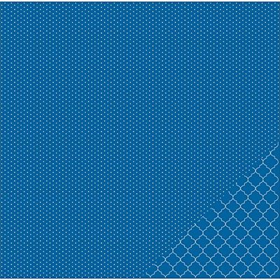 American Crafts Basics Double-Sided Cardstock 12"X12"-Navy Micro Dot