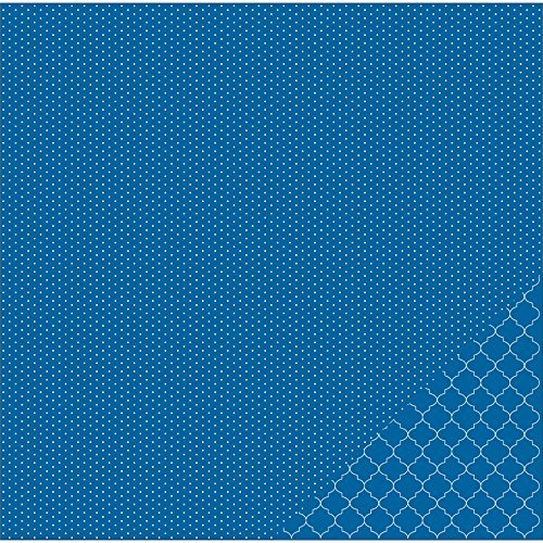 American Crafts Basics Double-Sided Cardstock 12"X12"-Navy Micro Dot